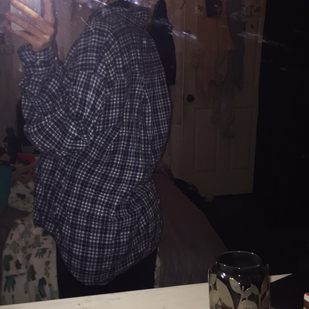 Oversized Blue & white Flannel - Picture 2 of 7
